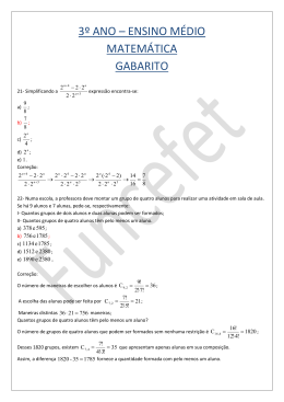 3&ordm; ANO &ndash; ENSINO M&Eacute;DIO MATEM&Aacute;TICA GABARITO