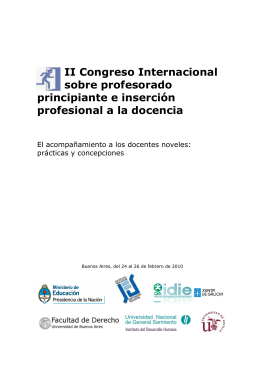 II Congreso Internacional sobre profesorado principiante e inserción