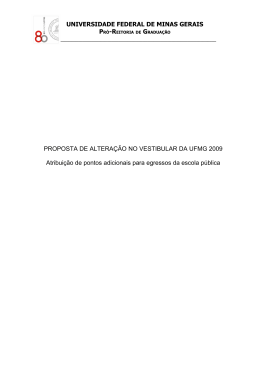 Proposta de Altera&ccedil;&atilde;o no Vestibular da UFMG 2009