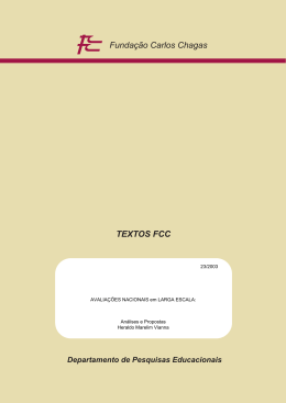 Funda&ccedil;&atilde;o Carlos Chagas TEXTOS FCC Departamento de