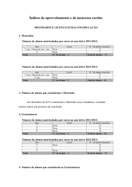 (&Iacute;ndices de aproveitamento e de insucesso escolar)