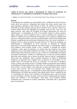 1 An&aacute;lise de Fatores que Afetam o Desempenho de Alunos
