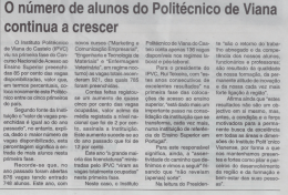 O número de alunos do Politécnico de Viana continua a