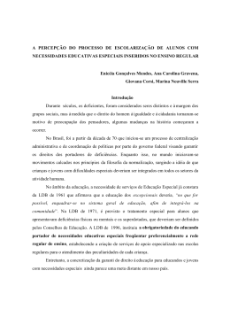 a percepção do processo de escolarização de alunos com