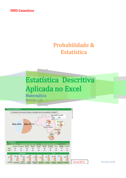 Estat&iacute;stica Descritiva Aplicada no Excel