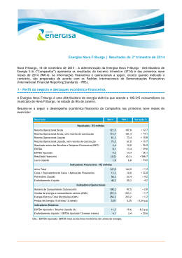 Energisa Nova Friburgo | Resultados do 3º trimestre de 2014 1
