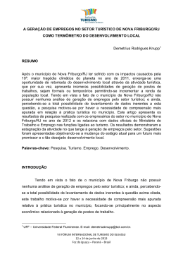A GERA&Ccedil;&Atilde;O DE EMPREGOS NO SETOR TUR&Iacute;STICO DE NOVA