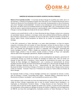 SIMPÓSIO DE GEOLOGIA DO SUDESTE ACONTECE EM NOVA