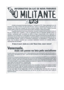 “O Militante” – boletim da UJC / Nova Friburgo