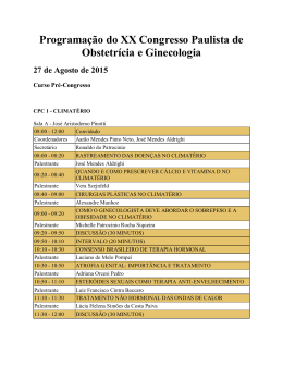 Programa&ccedil;&atilde;o do XX Congresso Paulista de Obstetr&iacute;cia e