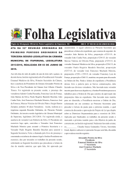 Folha Legislativa Edição 493 - Câmara Municipal de Itaperuna