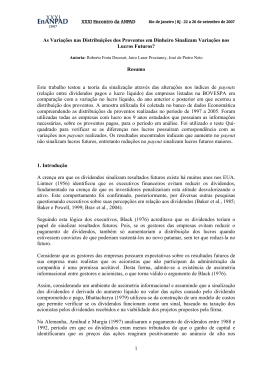 1 As Varia&ccedil;&otilde;es nas Distribui&ccedil;&otilde;es dos Proventos em