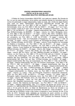 CENTRO UNIVERSIT&Aacute;RIO UNIVATES EDITAL de 02 de maio de