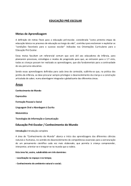EDUCA&Ccedil;&Atilde;O PR&Eacute;-ESCOLAR Metas de Aprendizagem