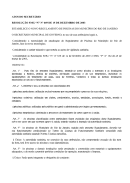 Resolu&ccedil;&atilde;o 669 de Piscinas - Acqua Air microbiol&oacute;gica