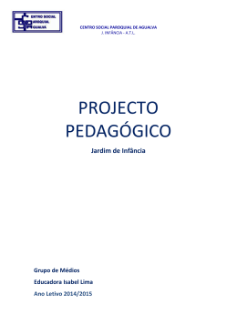 PROJECTO PEDAG&Oacute;GICO - Centro Social Paroquial de Agualva