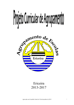 Projeto Curricular Agrupamento - Agrupamento Escolas da Ericeira