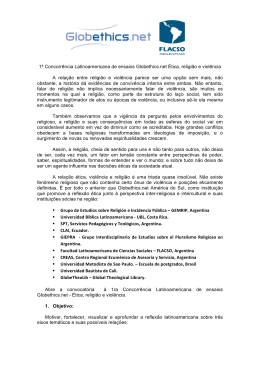 1&ordf; Concorr&ecirc;ncia Latinoamericana de ensaios Globethics.net &Eacute;tica