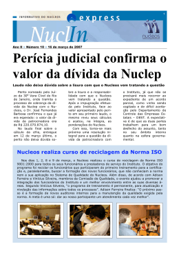 Perícia judicial confirma o valor da dívida da Nuclep