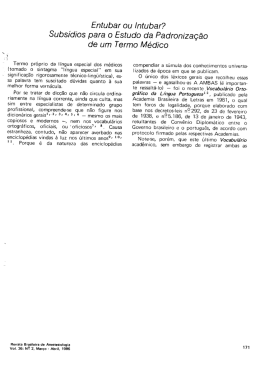 Enlubar ou lntubar? - Sociedade Brasileira de Anestesiologia