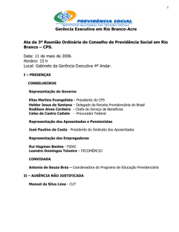 Ata da 3ª Reunião do CPS de Rio Branco