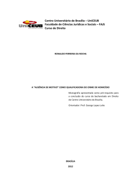 A “ausência de motivo” como qualificadora do crime de homicídio.
