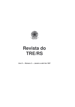 Revista do TRE/RS - Tribunal Regional Eleitoral do Rio Grande do Sul