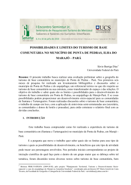 possibilidades e limites do turismo de base comunit&aacute;ria no