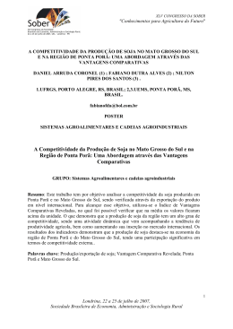 A Competitividade da Produ&ccedil;&atilde;o de Soja no Mato Grosso