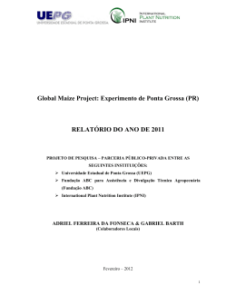 RELATÓRIO DO ANO DE 2011 - IPNI Research