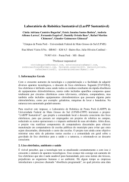 Laborat&oacute;rio de Rob&oacute;tica Sustent&aacute;vel - ERI-MS 2015