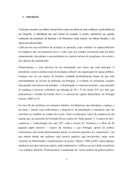 1. Introdu&ccedil;&atilde;o O primeiro encontro com Maria Teresa Horta coloca