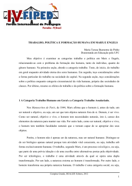 1 TRABALHO, POL&Iacute;TICA E FORMA&Ccedil;&Atilde;O HUMANA EM MARX E