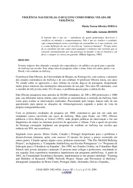 Violência nas escolas: o bullying como forma velada de violência