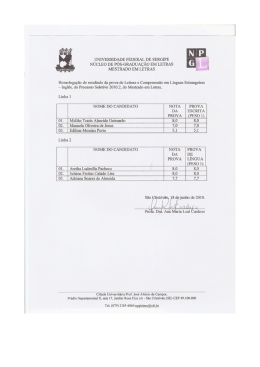 MESTRADO EM LETRAS