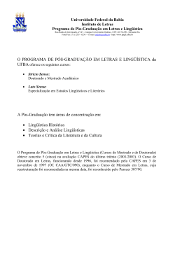 O PROGRAMA DE PÓS-GRADUAÇÃO EM LETRAS E