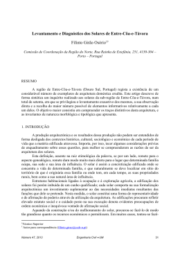 Levantamento e Diagn&oacute;stico dos Solares de Entre-C&ocirc;a-e