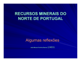 Recursos Minerais do Norte de Portugal - Algumas Reflex&otilde;es