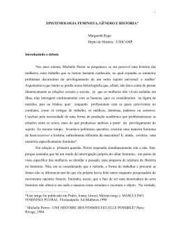 Epistemologia Feminista, G&ecirc;nero e Hist&oacute;ria
