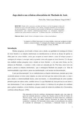 Jogo alusivo nas cr&ocirc;nicas oitocentistas de Machado de Assis