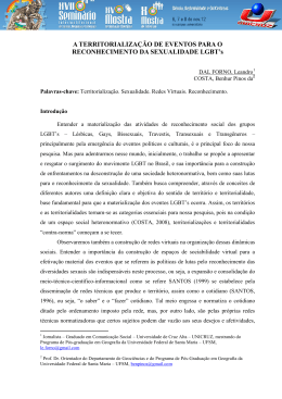 a territorializacao de eventos para o reconhecimento da