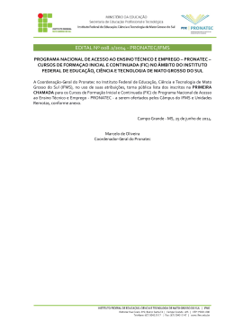 Edital 008.2 - Inscritos 1&ordf; etapa