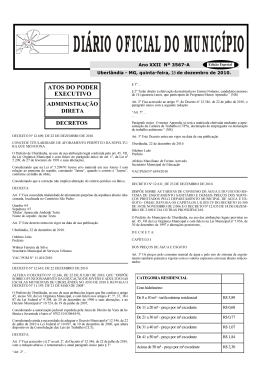 Edi&ccedil;&atilde;o 3567A - Prefeitura Municipal de Uberl&acirc;ndia