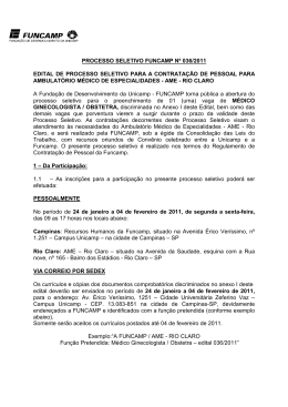 Edital - AME Rio Claro - Medico Ginecologista.Obstetra