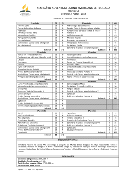 Grade Curricular _ 2012