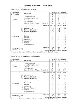 Matrizes Curriculares dos Cursos Gerais