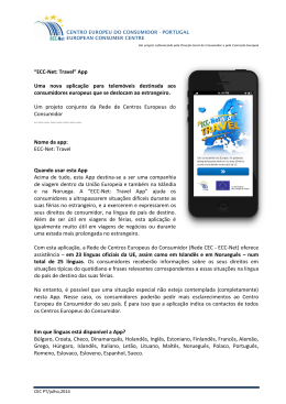 &ldquo;ECC-Net: Travel&rdquo; App Uma nova aplica&ccedil;&atilde;o para telem&oacute;veis