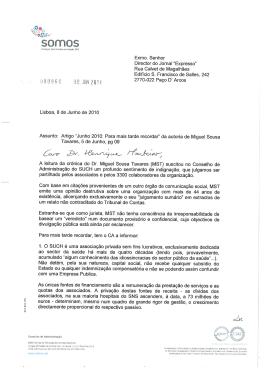 "Junho 2010: Para mais tarde recordar", publicado dia 5 de