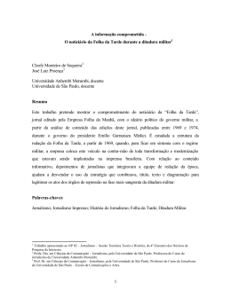 1 A informa&ccedil;&atilde;o comprometida - O notici&aacute;rio da Folha da Tarde