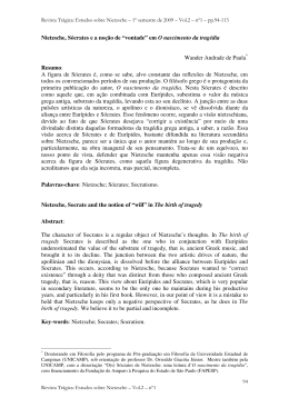 &ldquo;vontade&rdquo; em O nascimento da trag&eacute;dia